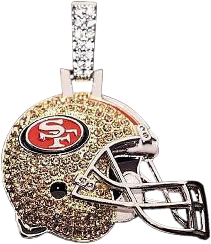 GLD Officially Licensed NFL Sports Team Helmet Pendant - Gold Plated Iced Out Football Necklace Charm - Image 1